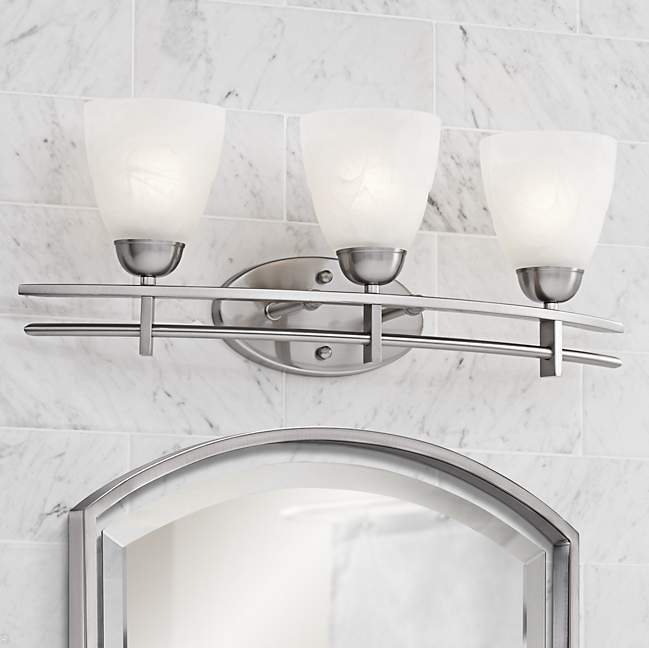 Photo of bathroom vanity light above mirror