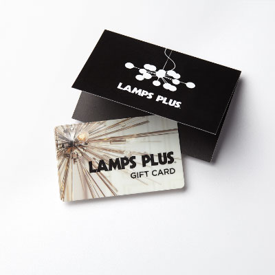 A picture of a Lamps Plus gift card.